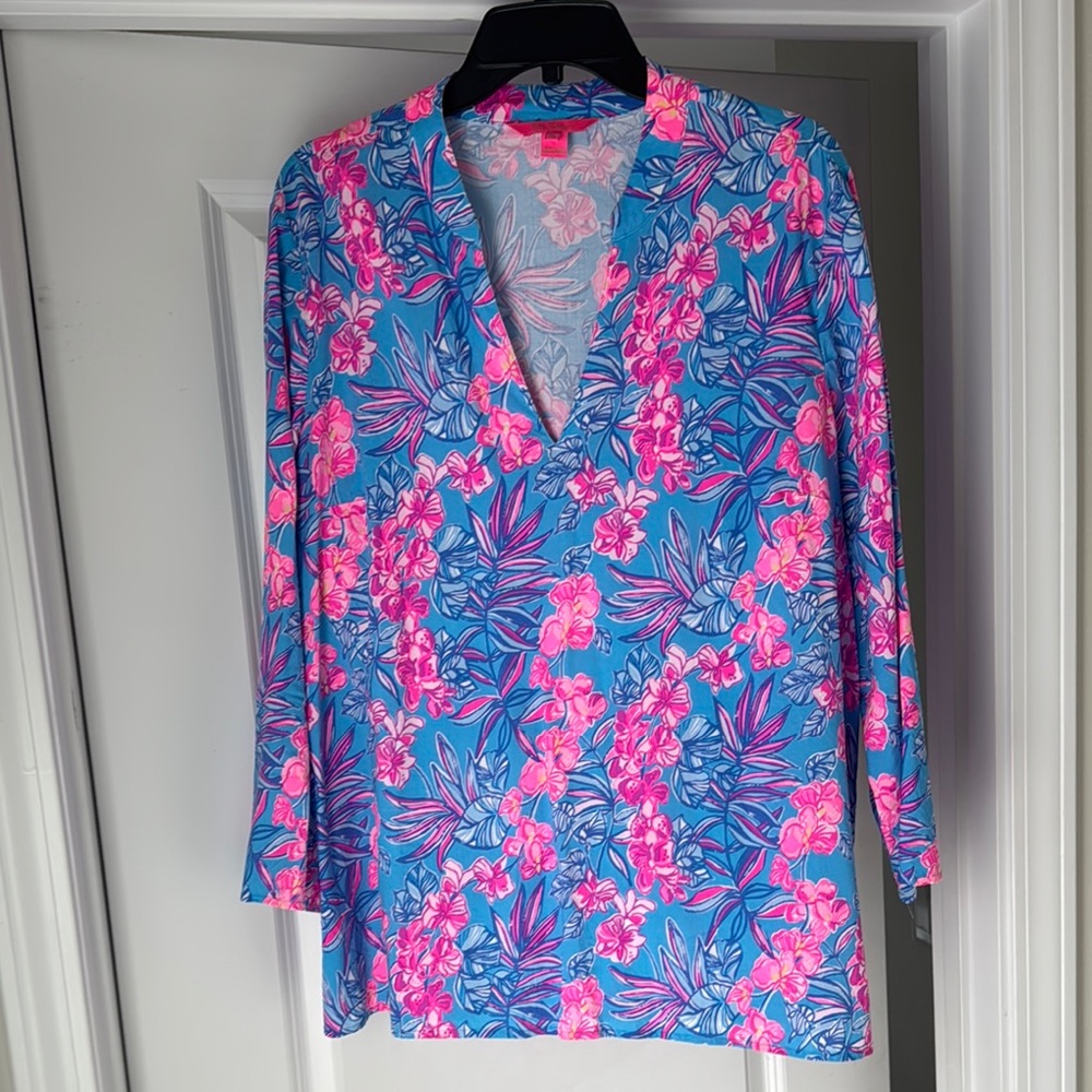 Lilly Pulitzer Pink and Blue Floral Top